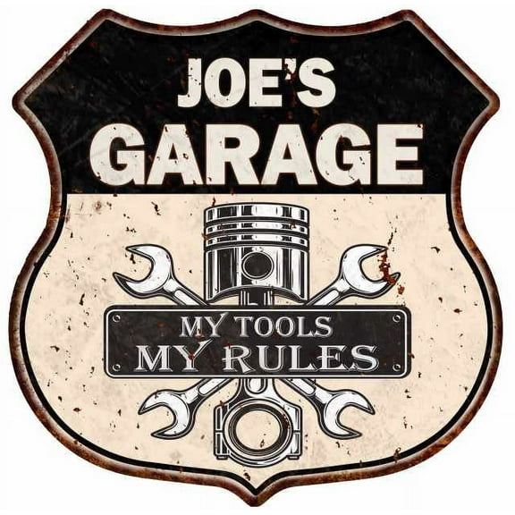 JOE'S Garage My Tools My Rules Sign 12x12 Metal Sign 211110024054