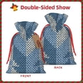 thumbnail image 2 of Naloa Cozy Knitted Blue Chevron Drawstring Christmas Bags, 3D Xmas Gift Bags, Christmas Wrapping Bags, Xmas Goodie Bags, Treat Pouch Bags, Party Favor Bags-Medium, 2 of 9