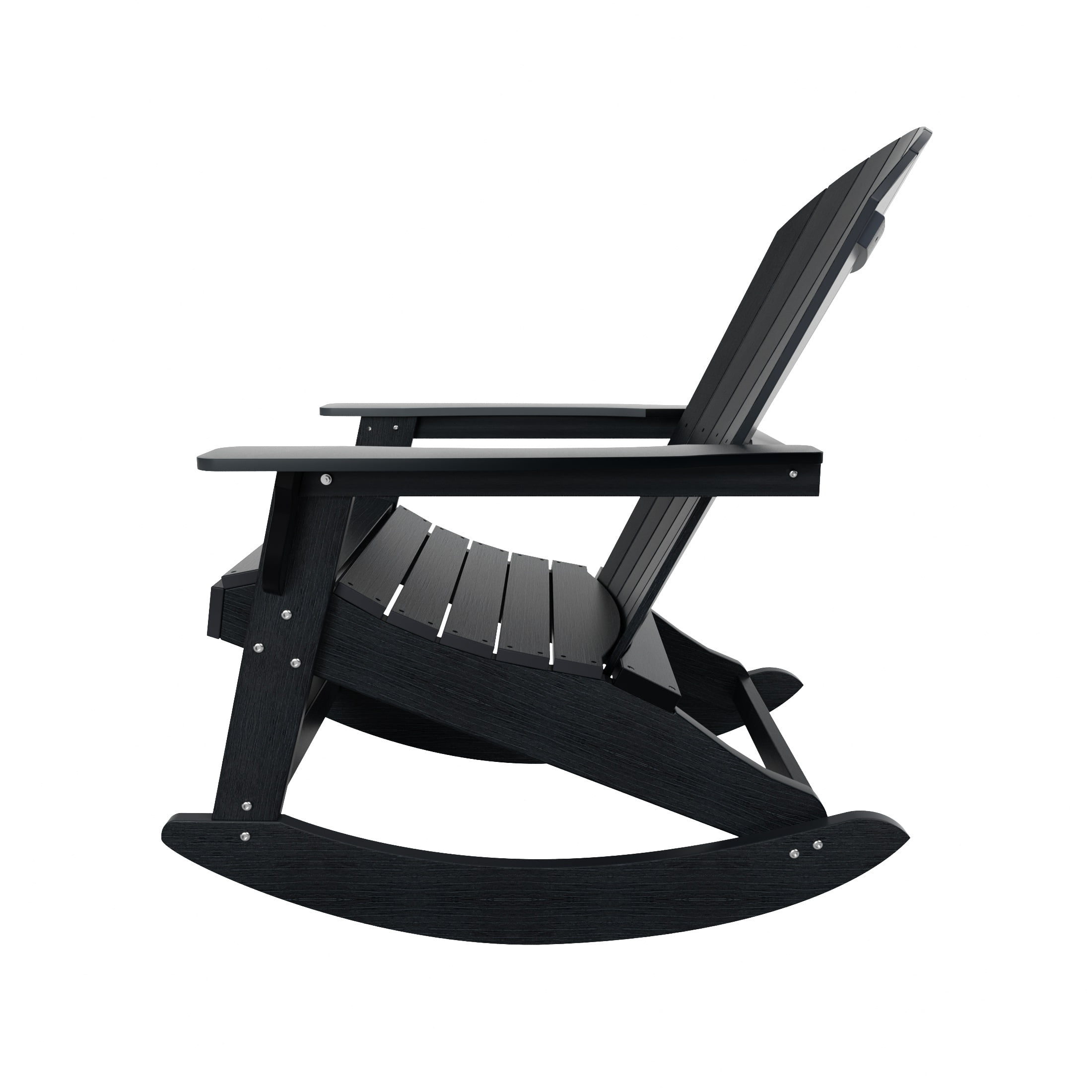 Outdoor Rocking Adirondack Chair, Black