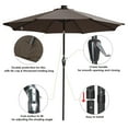 thumbnail image 5 of Yescom 9' Outdoor Solar Powered LED Umbrella 8 Ribs w/ 32 Lights for Patio Garden Deck Crank Tilt UV30 Chocolate, 5 of 9