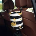 thumbnail image 5 of Wukai Gold Flamingo Print Car Trash Can - Easy to Clean Hanging Garbage Bin - Removable Liner - Leak-Car Garbage Can - Waterproof Trash Can for Car and SUV, 5 of 7