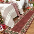 thumbnail image 5 of Yesurprise 2'x10' Border Runner Area Rugss Christmas Area Rugss - Washable Red Area Rugs Plaid Area Rugs with Pinecorn Xmas Decor, Non Slip Soft Area Rugss Carpet for Kitchen Laundry Bedroom, 5 of 7