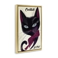 thumbnail image 3 of Stupell Industries Cocktails Le Chat Poster Gold Framed Floater Canvas Wall Art design by Annabelle Hall, 25 x 17, 3 of 9