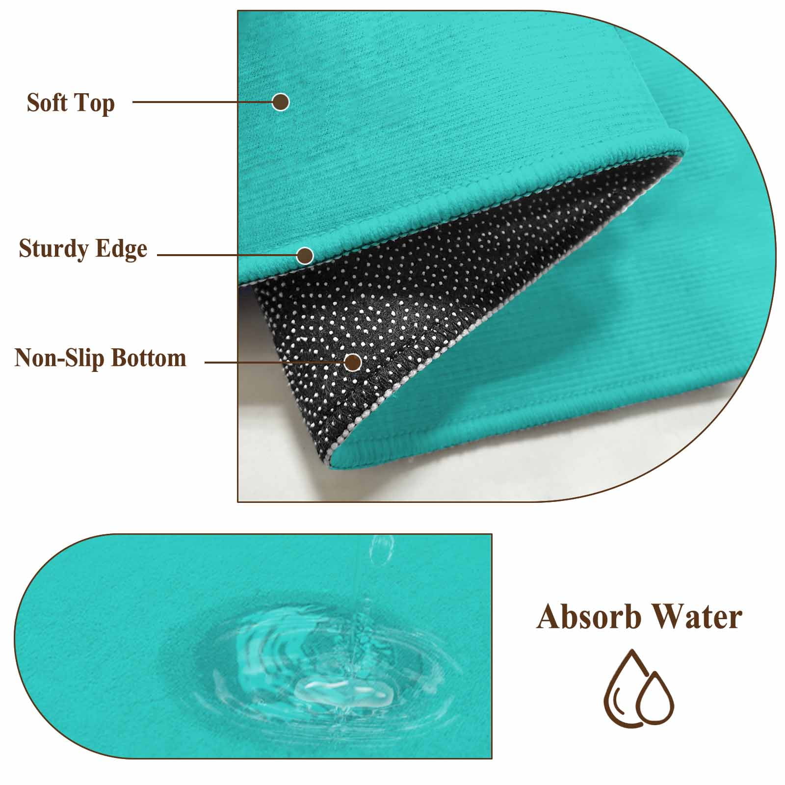 Turquoise Large Area Rug 8x10 FT, Non Slip Living Room Throw Carpet, Modern Pure Turquoise Washable Soft Indoor Outdoor Carpet Non-Shedding Rug for Bedroom Dining Room
