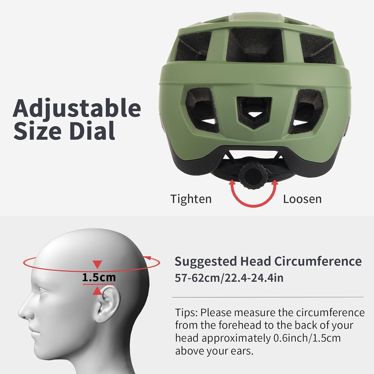 Mountain Bike Helmet - Dual Shell Lightweight MTB Bicycle Helmet Adjustable