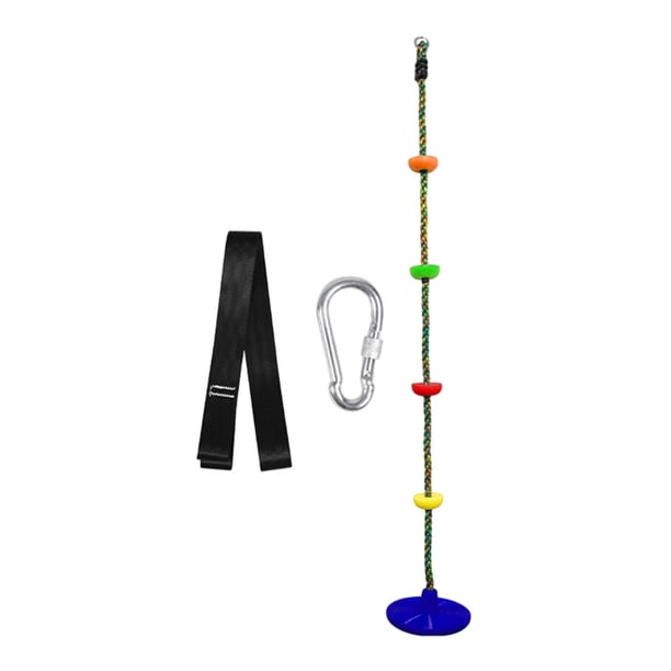 Cuerda de escalada con disco resistente para colgar en interiores y exteriores. azul oscuro colorido