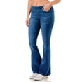 thumbnail image 5 of Jvini Women's Flare Jeans Pull-On High Waisted Stretch Denim Jeggings Medium Blue Wash 31" Inseam, 5 of 7