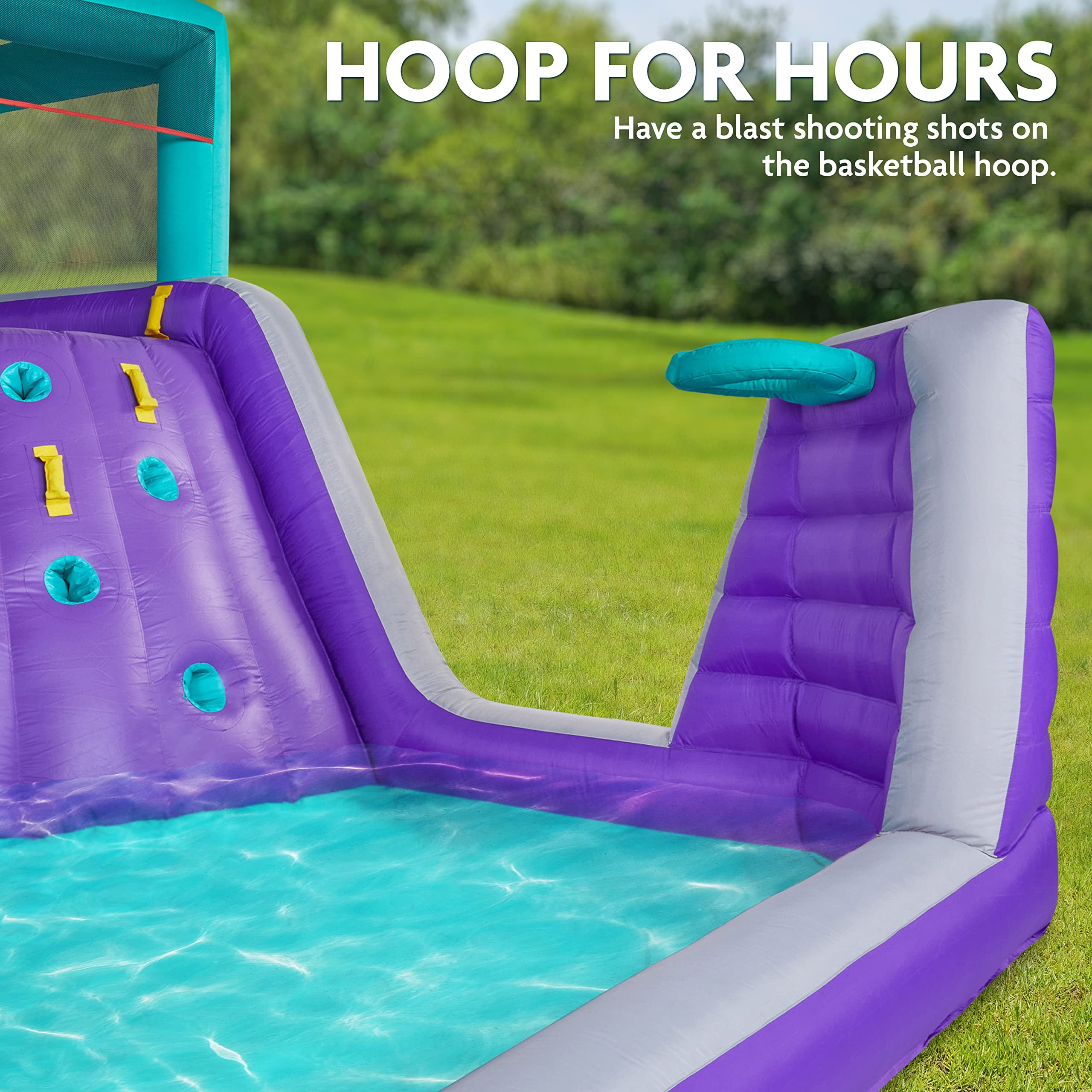 Sunny & Fun Inflatable Water Slide & Blow up Pool, Kids Water Park for Backyard