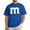 Blue-01, variant on Letter M Costume T-Shirt for Men Funny Graphic Short Sleeve Tee for Adults and Team Matching