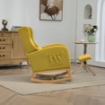 thumbnail image 3 of Fulvari Living Room Rocking Chair With High Backrest Retractable Footrest Side Pocket Modern Upholstered Armchair, 3 of 8