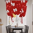 thumbnail image 3 of Red White Bow Tie Up Curtains for Windows, Adjustable Balloon Window Shades, Modern Art Watercolor Bowknot Kitchen Window Treatments Adjustable Roll Up Curtain for Basement/Nursery 52"x45", 3 of 8