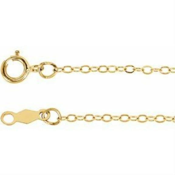 Auriga Fine Jewelry 14k Yellow Gold 1.3 mm Flat Cable Chain Bracelet for Women 7"