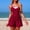Wine, variant on Swim Romper for Women Tummy Control One Piece Swimsuit with Shorts and Pockets Slimming V Neck Bathing Suit,Modest Sunbathing Bathing Suit,Coffee - S