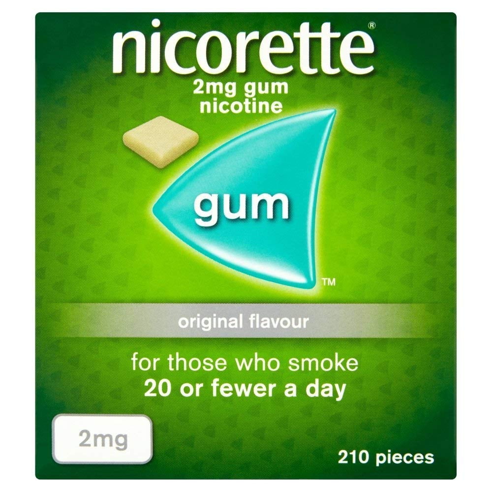 Nicorette Nicotine Gum 2mg Original Flavor, 210 pcs