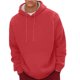 thumbnail image 4 of Sudadera con capucha para hombre, jersey de cuello alto, elástico, de color liso, de poliéster., 4 of 8