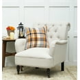 thumbnail image 2 of Zelda Plaid Orange Black White Cotton Throw Pillow 18" x 18" Autumn, 2 of 4