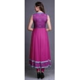 thumbnail image 4 of Bimba Robe Anarkali à Col Mandarin pour Femmes Imprimé Damas Fuchsia Rose Kurta Ethnique Indienne X-Small, 4 of 6