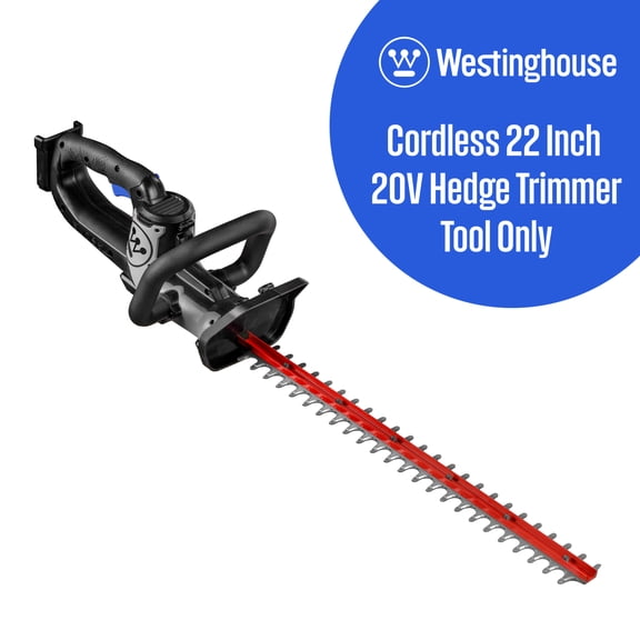 Westinghouse 20V Cordless Hedge Trimmer, Tool Only, 22 Inch Dual-Action Steel Blades