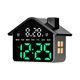 thumbnail image 3 of Reloj despertador electrónico, reloj de mesa, práctico, multifuncional, con forma de casa. luz verde, 3 of 9
