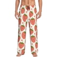 thumbnail image 2 of Kdxio Hand Drawn Strawberry Print Men's Sleep Pajama Pant Lounge Pants with Pockets, 2 of 8