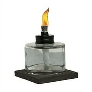 TIKI Brand Mixed Material Natural Flame Clear Glass Tabletop Outdoor Torches with Long-Lasting Wick