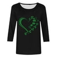 thumbnail image 4 of GaThRRgYP Womens Hoodies Sweatshirts,Blouses for Women Dressy,Women's St. Patrick's Day Printed Crew Neck 3/4 Sleeve T-Shirt Loose Tops Black M, 4 of 4