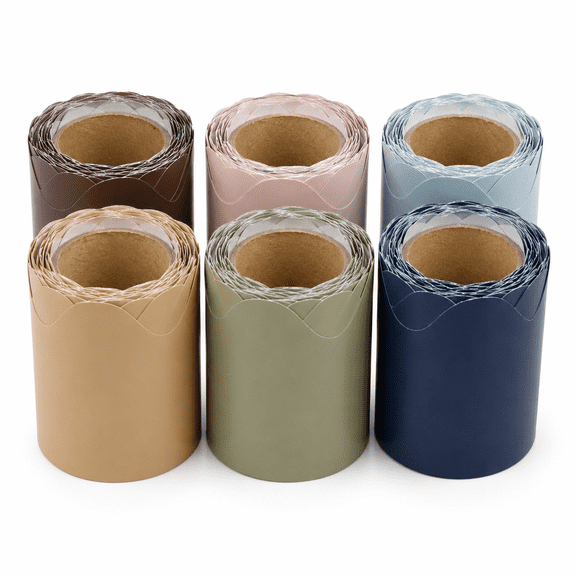 Bulletin Board Border Trim Bulletin Board Paper for Classroom Decorations Colorful Scalloped Bulletin Board Decoration Classroom Decor 6 Rolls 98.4 ft