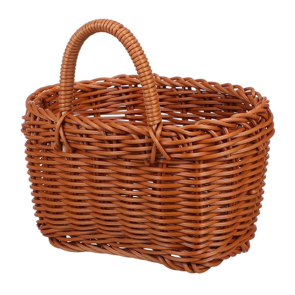 ETEREAUTY Woven Wall Hanging Basket Brown Hanging Door Organizer Space-saving 1Set
