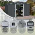 thumbnail image 4 of CoSoTower Outdoor Storage Shed 8 X 10 FT Large Metal Tool Sheds, Heavy Duty Storage House with Sliding Doors with Air Vent for Backyard Patio Lawn to Store Bikes, Tools, Lawnmowers Grey, 4 of 6