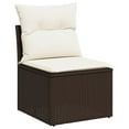 thumbnail image 5 of vidaXL Garden Sofa Set Brown and Cream White, 5 of 10
