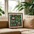thumbnail image 3 of Pop art cats - Illustration Cat Floral Pattern Modern Art Whimsical Animal Unframed Wall Art Print 16 x 16 inches, 3 of 9