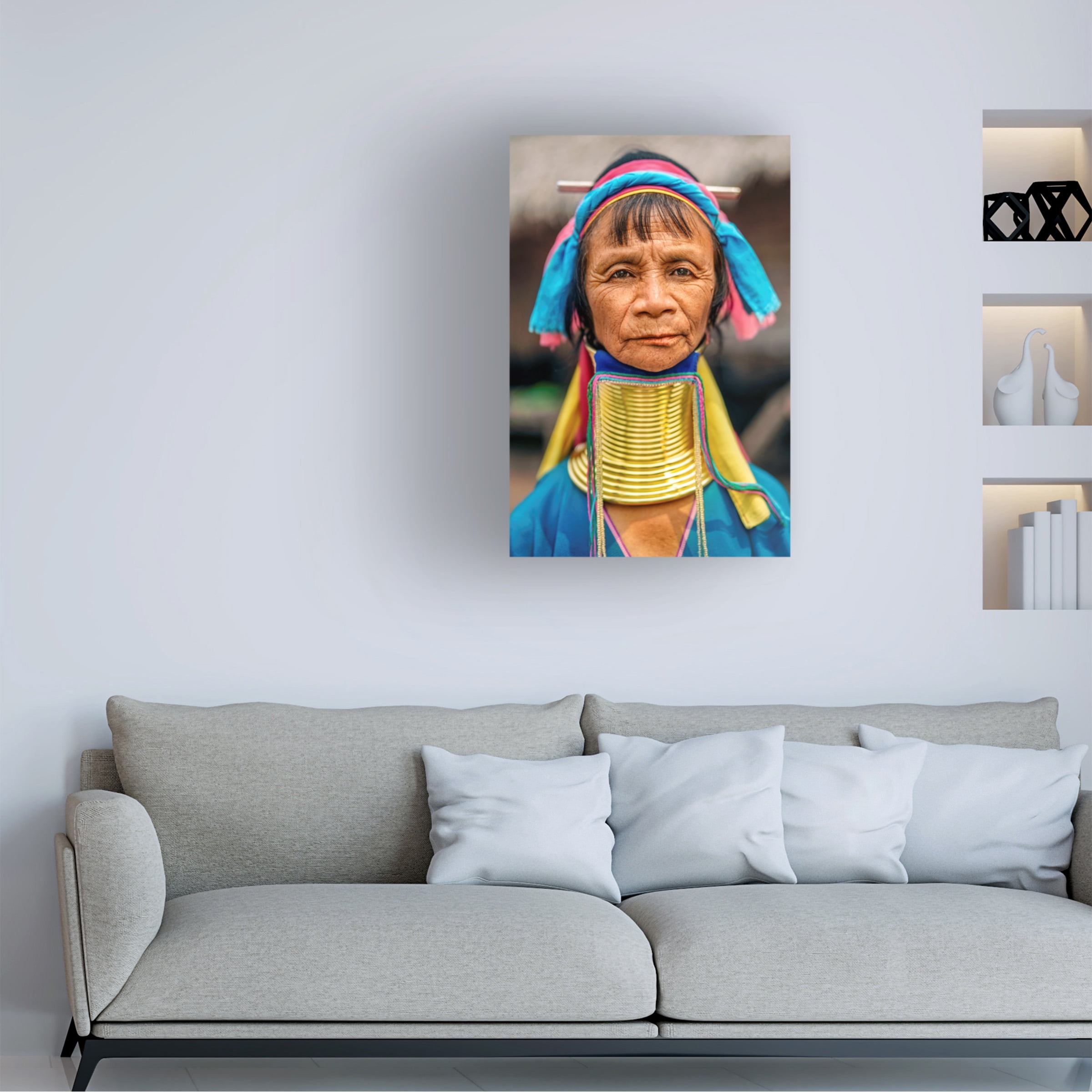 Ben Heine 'Kayan Long Neck Woman North Thailand Ethnic Minorities' Canvas Art