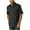 Black, variant on WREESH Men's Casual Button Down Shirts Solid Color Short Sleeve Turndown Collar Shirts Stylish Tops White