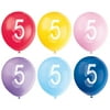 Latex Chalk Design Number 5 Balloons, Assorted, 12 in, 6ct