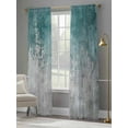 thumbnail image 4 of Vintage Teal Sheer Curtains 108 Inches Long 2 Panels White Gradient Mottled Abstract Modern Art Light Filtering Semi Sheer Window Curtains Drapes for Bedroom Living Room 52"x108", 4 of 7