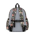 thumbnail image 3 of Mushroom and Fairy Black Pattern Backpack for School, Cute School Bag with Adjustable Shoulder Straps and Padded Back, 13.4"x11"x4.7", 3 of 5