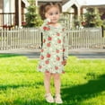 thumbnail image 5 of Girls' long-sleeved dress Apple Flower Girls' A-line dress with ribbed cuffs Soft and comfortable, 5 of 6