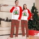 thumbnail image 3 of Conjunto familiar suave de Navidad con dibujos animados a cuadros rojos, pijama familiar de manga larga para Navidad, 3 of 5