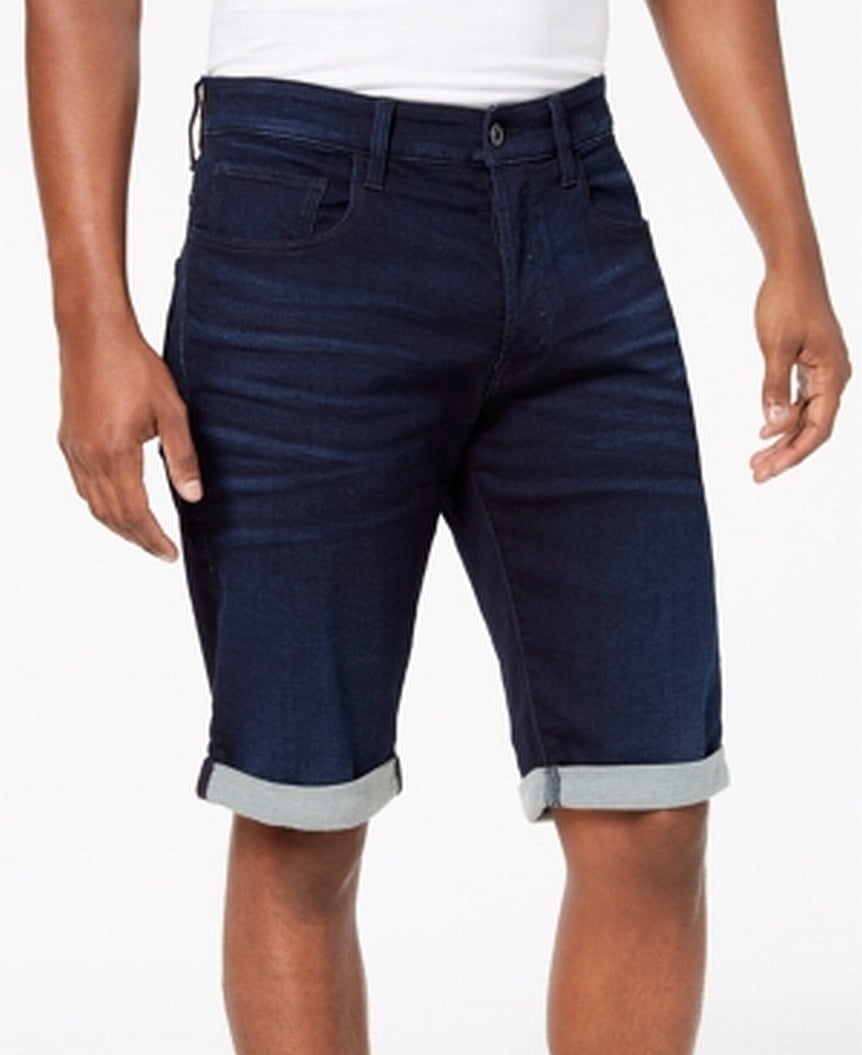 GStar Shorts Mens Shorts Dark Denim Cuffed ZipFly Washed 30