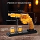 thumbnail image 3 of Juego de decantadores de whisky de vidrio sin plomo | Decantador de licor de diseño de revólver con soporte | 2 Vasos de whisky cilíndricos | Capacidad de 300 ml | Regalo soplado a mano para amantes, 3 of 8
