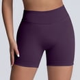 thumbnail image 4 of Women's Seamless Solid Color Running Shorts – 3-Inch Inseam Hip-Enhancing Yoga Shorts for Fitness, HIIT & Cross-Training,Dark Purple XL, 4 of 5