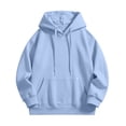 thumbnail image 4 of Norvella Womens Hidden Zipper Pocket Hoodies Long Sleeve Hooded Sweatshirt Drawstring Kangaroo Pocket Banded Relaxed Fit Casual Pullover Top, 4 of 4