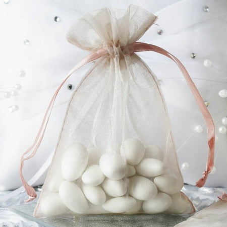 Silver Cross Bookmark Favors - Efavormart 50PCS Organza Gift Bag Drawstring Pouch for Wedding Party Favor Jewelry Candy Sheer Organza Bags - 4