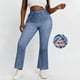 thumbnail image 2 of Pantalones de Cintura Alta para Mujeres Casual Cintura Elástica Caminando con Bolsillos Pantalones Impresos No Tela de Denim Imitación Pantalones de Denim Cómodos para Salir, 2 of 8