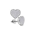 thumbnail image 1 of FB Jewels 10kt White Gold Womens Round Diamond Heart Earrings 1/5 Cttw, 1 of 1