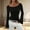Black, variant on Women's Long Sleeve Shirts Crop Tops Boat Neck Bell Sleeve Ribbed Ruched Shirt (WH1 S)