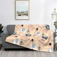 thumbnail image 2 of Honeii Cute Ink Drawn Elephants print throw blanket, crafted from cozy cotton flannel, offers versatile home decor as a bedding suitable for all seasons.-50"x40", 2 of 6