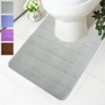thumbnail image 2 of LELINTA Memory Foam Toilet Bath Mat U-Shaped, Soft and Comfortable, Super Water Absorption, Non-Slip, Thick, Machine Washable and Easier to Dry for Bathroom Commode Contour Rug, 2 of 7