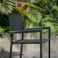 thumbnail image 3 of Flash Furniture Harris Set of 2 Commercial Indoor/Outdoor Stacking Club Chairs with Black Poly Resin Slatted Backs and Seats, 3 of 13