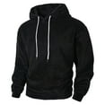 thumbnail image 3 of Momasggi Mens Fuzzy Sherpa Hoodies Cozy Warm Fleece Hooded Sweatshirt Loose Comfy Long Sleeve Drawstring Hoodie Fluffy Winter Pullover Tops with Pockets Black L, 3 of 8
